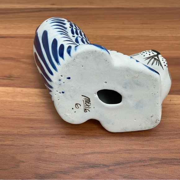 Tonala Mexican Art Pottery Gray/Blue Stretching Cat Ceramic 5” Figurine - Picture 11 of 13